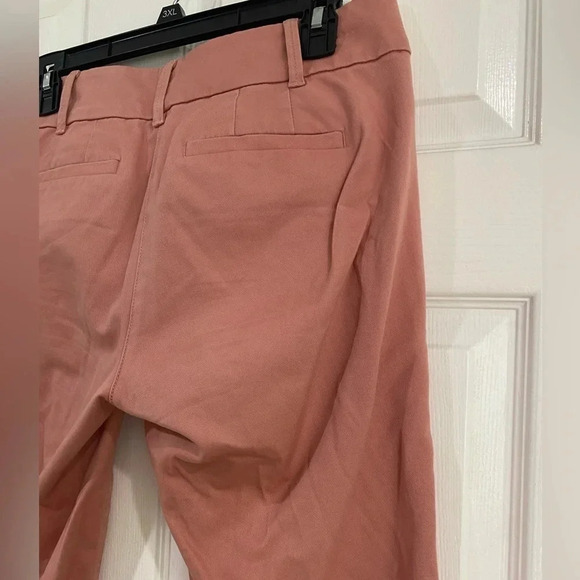 Loft Outlet Coral Modern Chino Crop Undone Hem Pockets Pants Size 4 Flat Front - Picture 14 of 16
